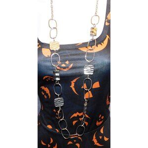 Chico's Silver Tone Abstract Link Necklace